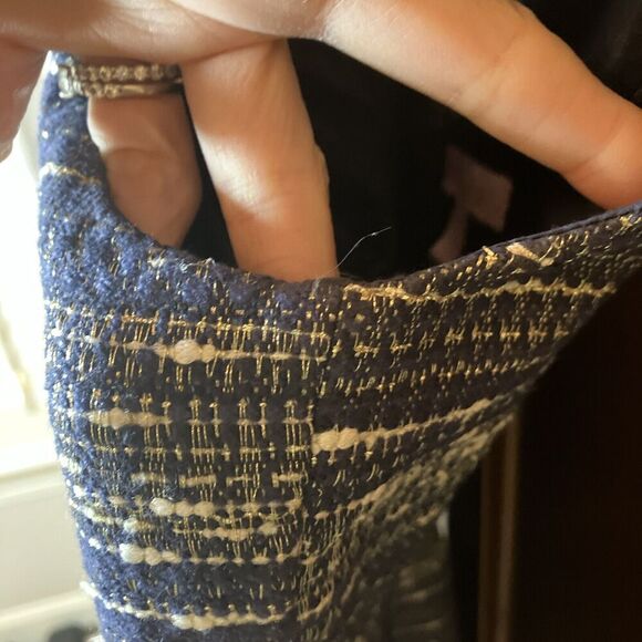 Lilly Pulitzer Ruthy Dress True Navy Metallic Boucle Cap Sleeve Preppy Size 4 - Picture 6 of 12